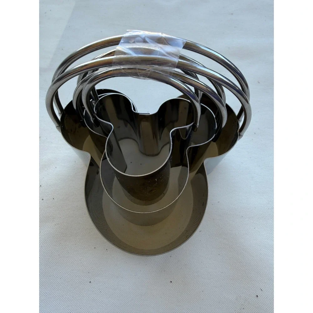Disney Mickey Mouse Stainless Steel Nesting Cookie‎ Cutter Set 3 Piece Silver